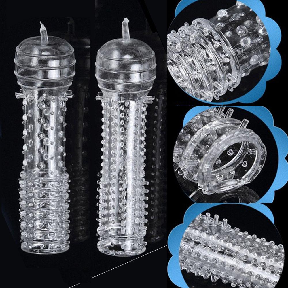 Penishülle, dauerhafte Vergrößerung, Verzögerungskondom, Latex, Spike, Finger, Klitorismassage, Erektionshilfe, Verlängerung, Sexspielzeug für Männer