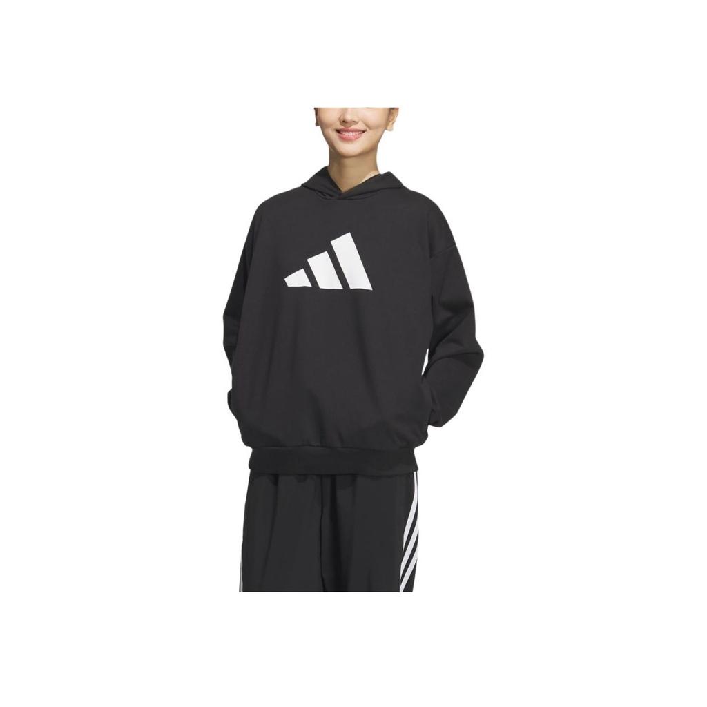 Adidas Letter Logo Printed Sports Casual Hoodie Unisex Hoodies Black JN4857