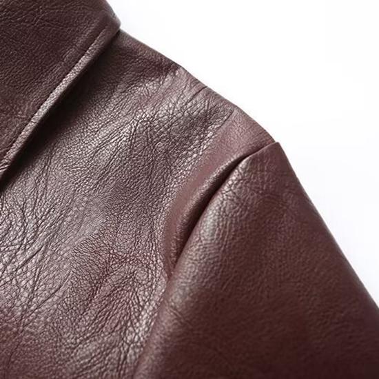 Zip Leather Jacket Women Leather Jacket Women Casual Lapel Vintage Coat