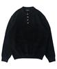 ANALOG MOOD Velour Refined Henley Neck Round Knit (Black)