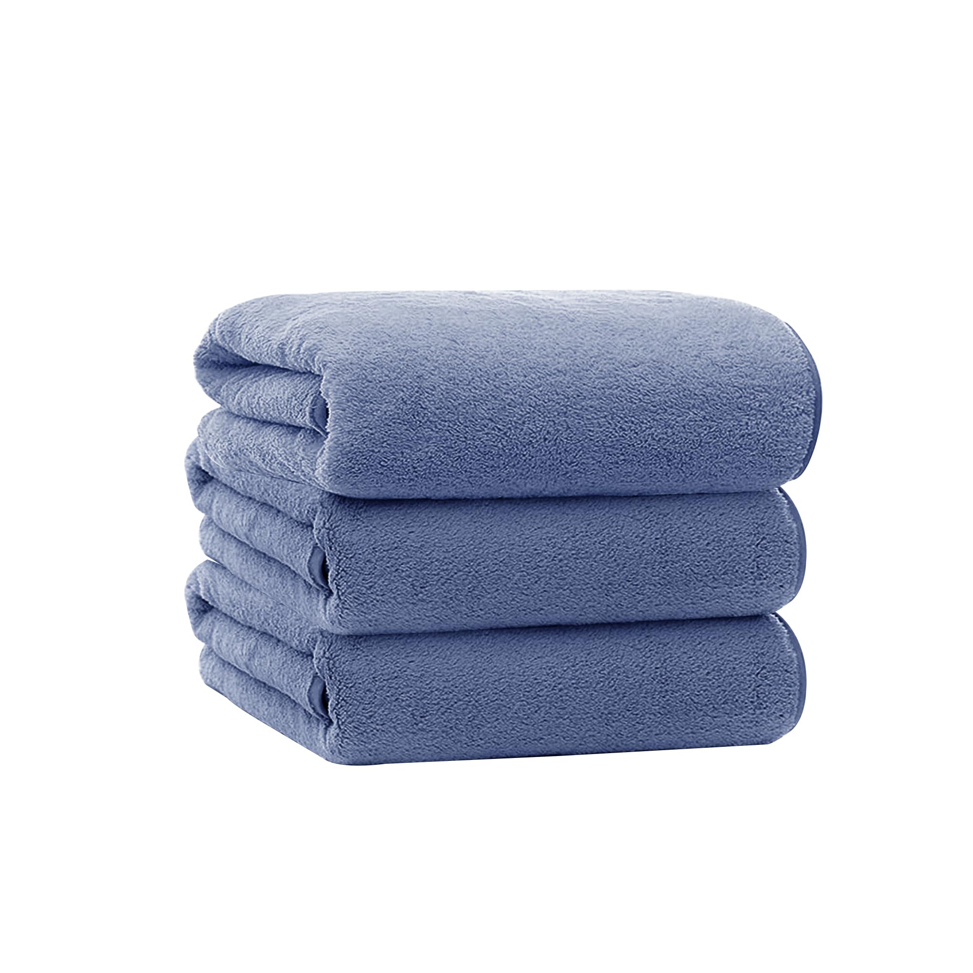 

DPEAN Микрофибра Набор для ванной из Мягких к Мгновенной воде Меньше Синих Полотенец, 3, 70140см, Гостиничного класса, Большой, на ощупь, Пушистый, Быстросохнущий, впитываемость, синий