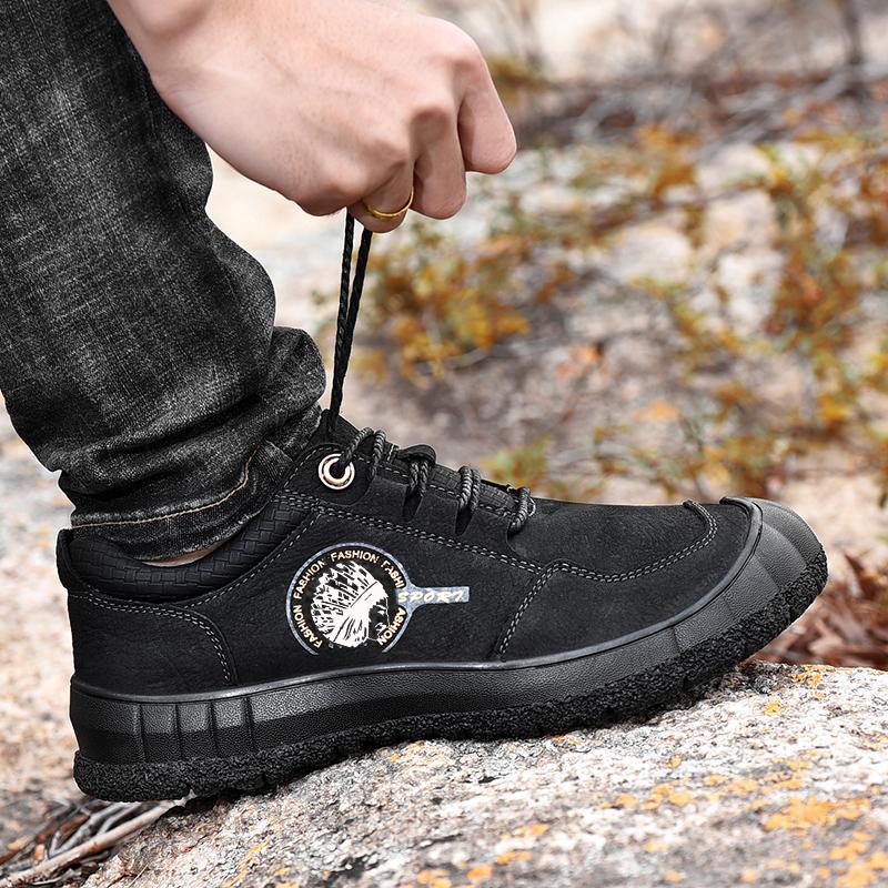 Модные нескользящие теплые зимние ботинки ручной работы для мужчин — фото 4