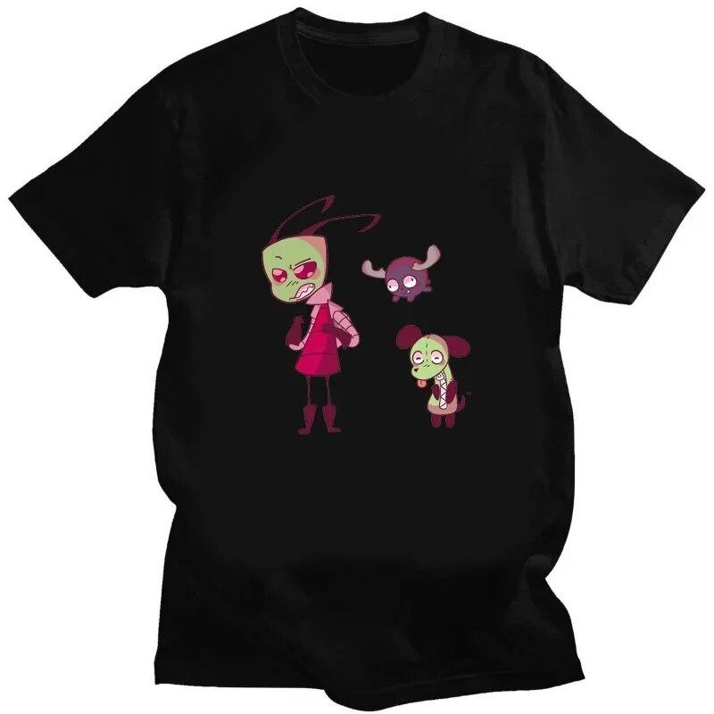 Kawaii Invader Zim Graphic TShirt Happy Hug Ready Zim Image Cute Cartoon T Shirt Unisex Women Retro T Shirt Oversized T Shirt