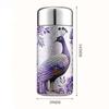 Portable Chinese Style Vacuum Cup 240ML Peacock Pattern Insulated Cup High Capacity Insulation or Cooling Thermal Water Bottle