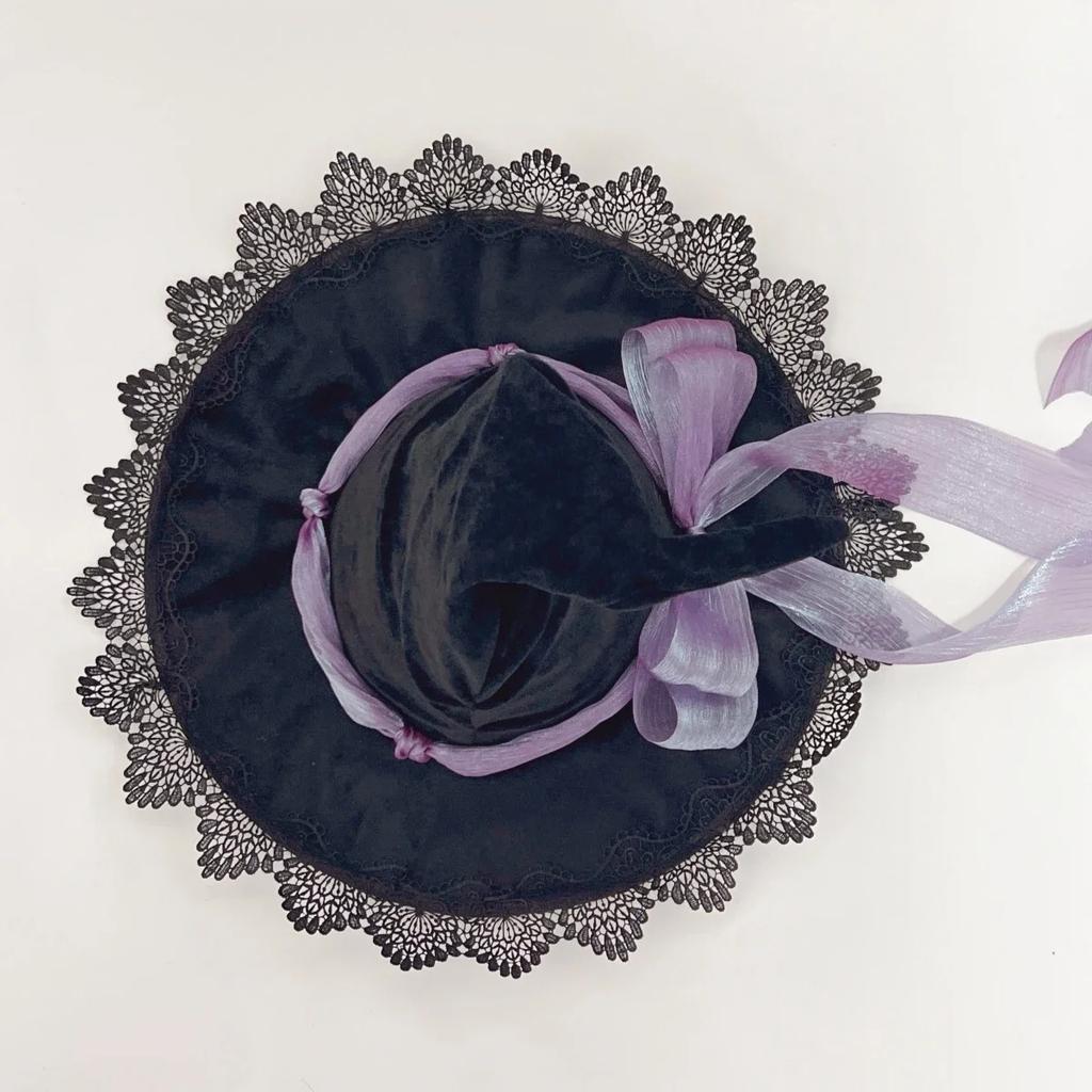 Halloween Witch Wizard Hat Cosplay Party Wide Brim Pointed Hat Carnival Stage Performance Costume Photo Props