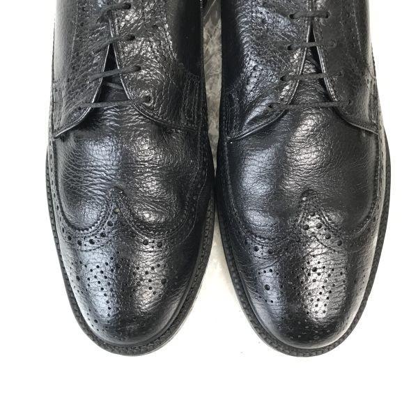 80s-90s/NUNN BUSH/Long Wingtip Leather Shoes/10C/26.5-27.5/Black/Business/USA Vintage(USED)