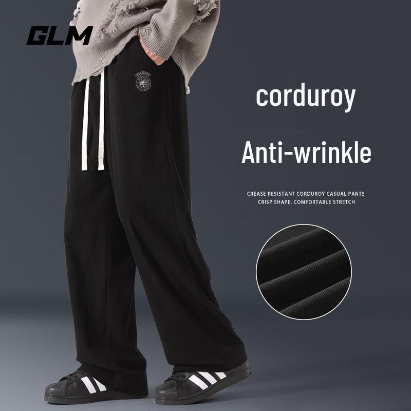 GLM Men's Corduroy Loose Straight-Leg Casual Pants