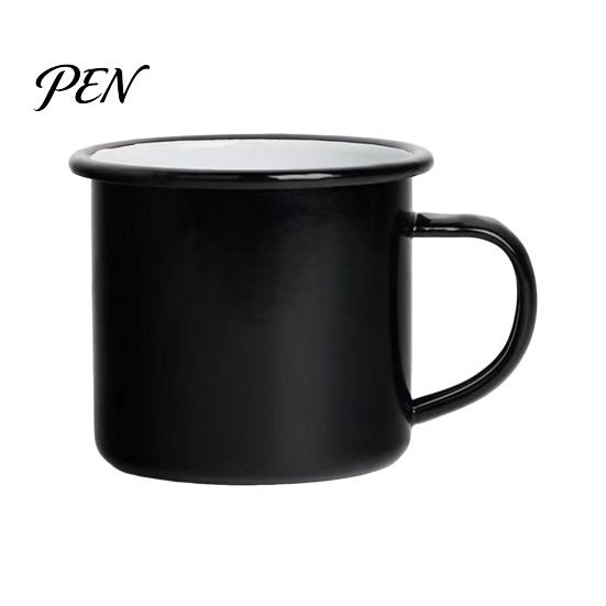 Durable Steel Water Cup Enamel Coffee Mug with Handle, Retro Style Cup, Smooth Reusable Hot Tea Surface Portable Drinking for And Milk Nostalgic Home