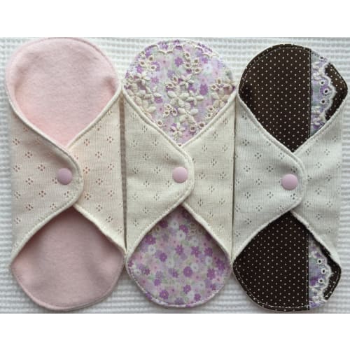 Sweet Cotton Cloth Sanitary Pads, Organic Knit Liners (Leela Set) 3-Pack