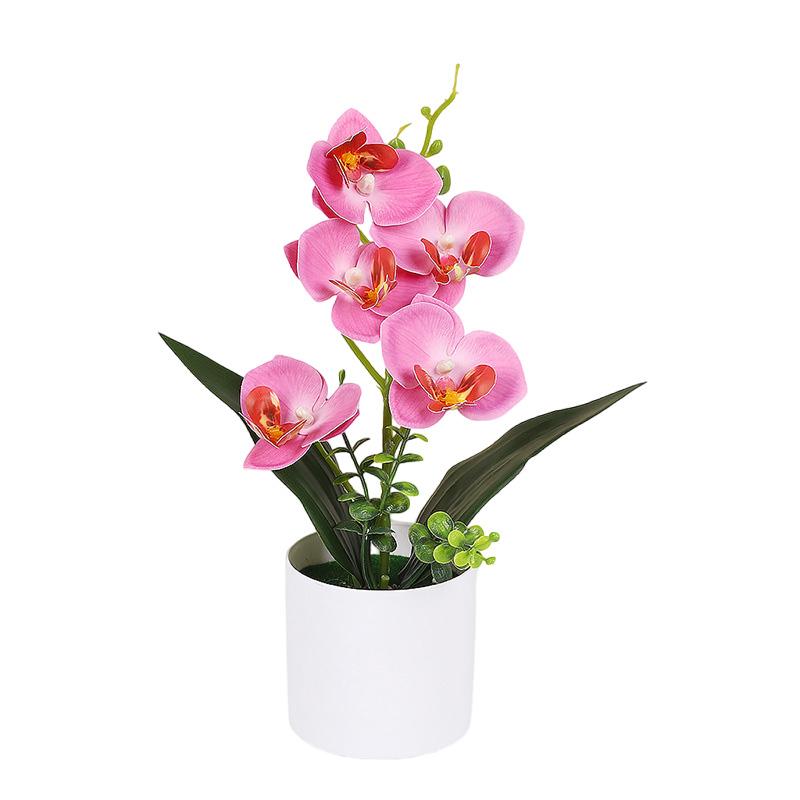 

Artificial Flower No-fading Fake Butterfly Flower Desktop Ornament Plastic Bonsai Multicolor Faux Phalaenopsis Potted