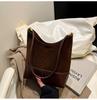 Suede bag women's large capacity autumn and winter retro shoulder mother bag commuter bucket bag