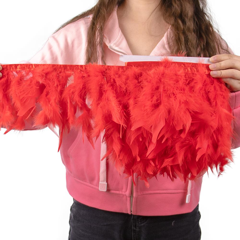 Multicolor Natural Turkey Feather Trim Ribbon 4-6 Inches Fluffy White Marabou Feathers Trims Lace for Party Skirt Clothing Decor