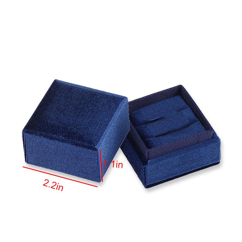 Hexagon Square Shape Velvet Jewelry Box Double Ring Storage Box Wedding Ring Display For Woman Gift Earrings Packaging