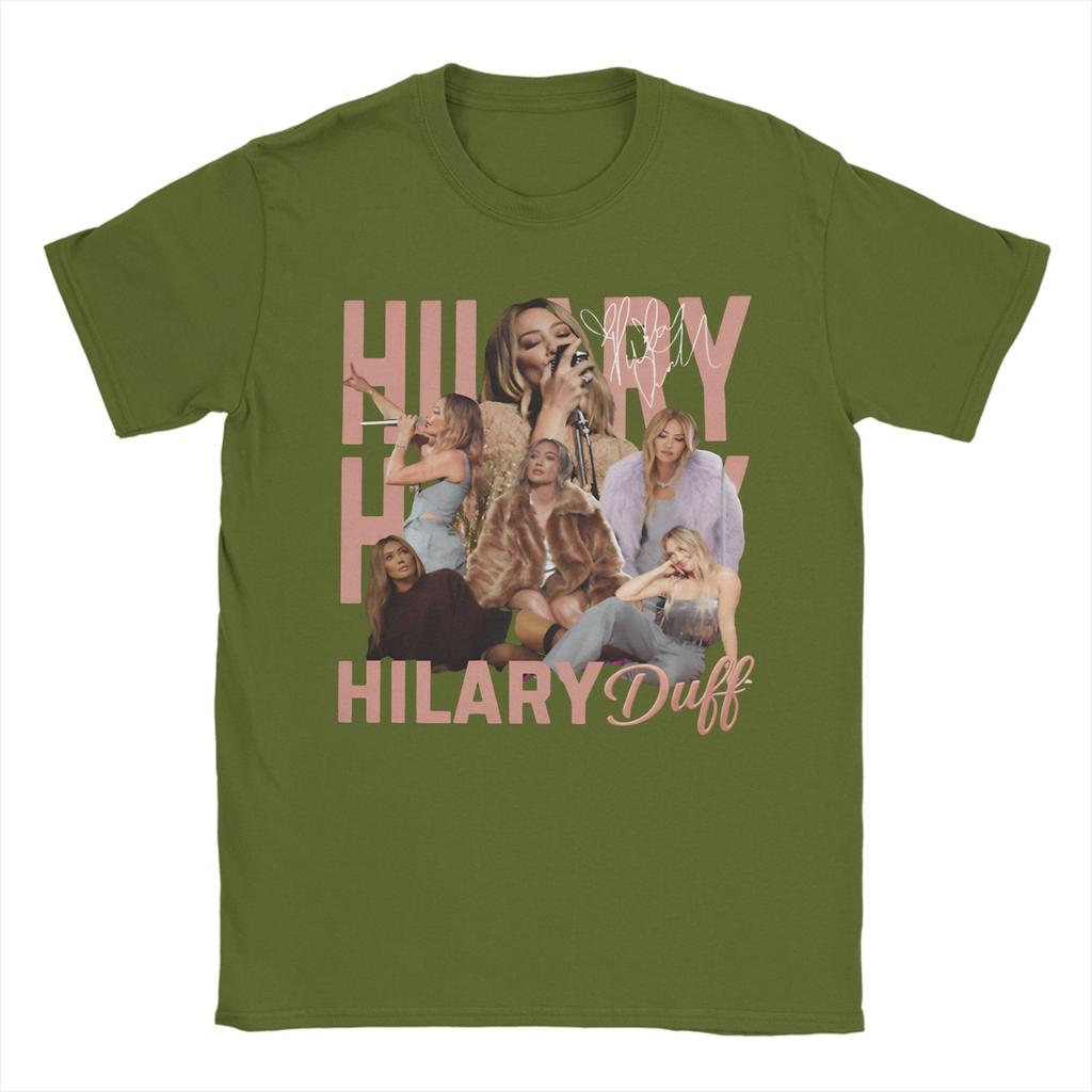 Unisex TShirts Hilary Duff Lucky Me Tour Crazy 100 Cotton Tee Shirt Short Sleeve T Shirt Crew Neck Tops Big Size