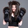 Plush Animal Ear Hat for Adult Unisex Earflap Gloves Scarf All In One Warm Trapper Hat Outdoor Activity Cold Weather Hat