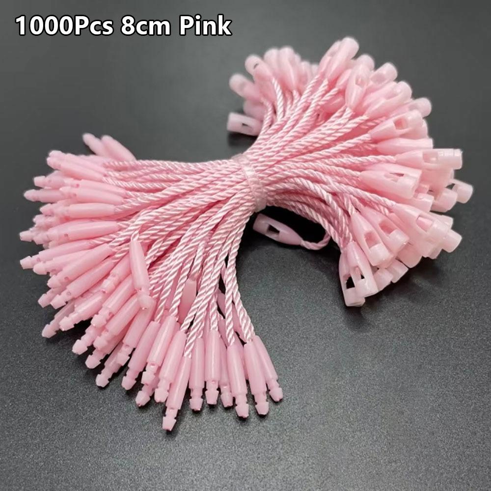 1000 Peças/lote Comprimento 8cm Corda para Etiqueta de Roupa Fixadores de Amarração de Poliéster Cordões para Etiqueta Acessórios para Etiquetas de Roupa DIY