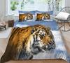 3D Tiger Pattern Bedding Set Bedroom Bed Home Quilt Cover Pillowcase Bedroom Bedding Microfiber 2/3 Pieces Gift