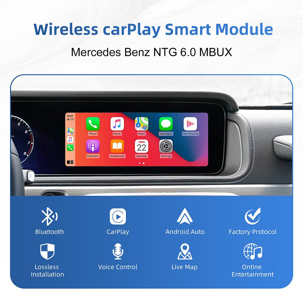 Wireless CarPlay Android Auto For Mercedes Benz A B C E CLS CLA GLA GLB Class NTG6.0 2018-2022