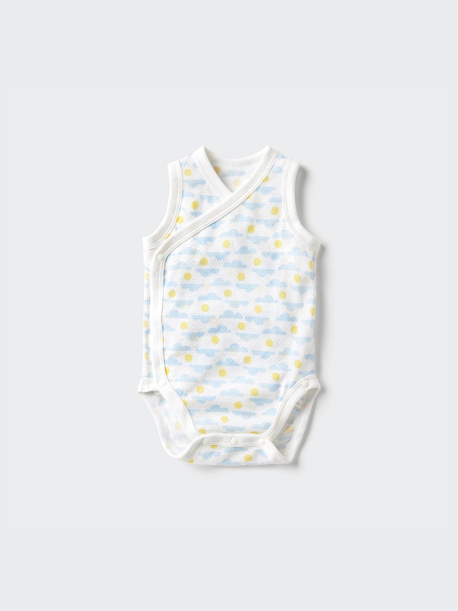 

Uniqlo Bn Joy Of Print Хлопковый сетчатый внутренний комбинезон без рукавов 60 см 62 BLUE/BABY 60