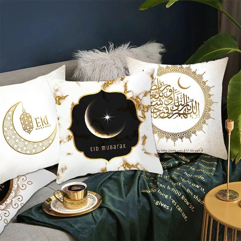 Muslim  Ramadan Eid Mubarak Print Sofa Cushion Cover Pillowcase Home Decor Party Car Bedding