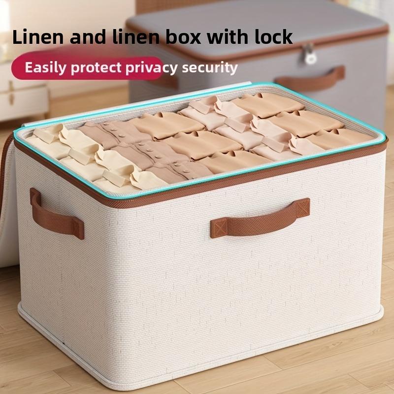 1pc Foldable Fabric Storage Box with Zipper Closure - Dustproof Organizer for Bedding, Clothes - Space-Saving Design with Handles for Easy Carrying