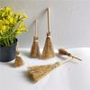 5Pcs Mini Broom Red Rope Straw Brooms Dollhouse Decor Halloween Micro Landscape Decorations Accessories Witch Broom