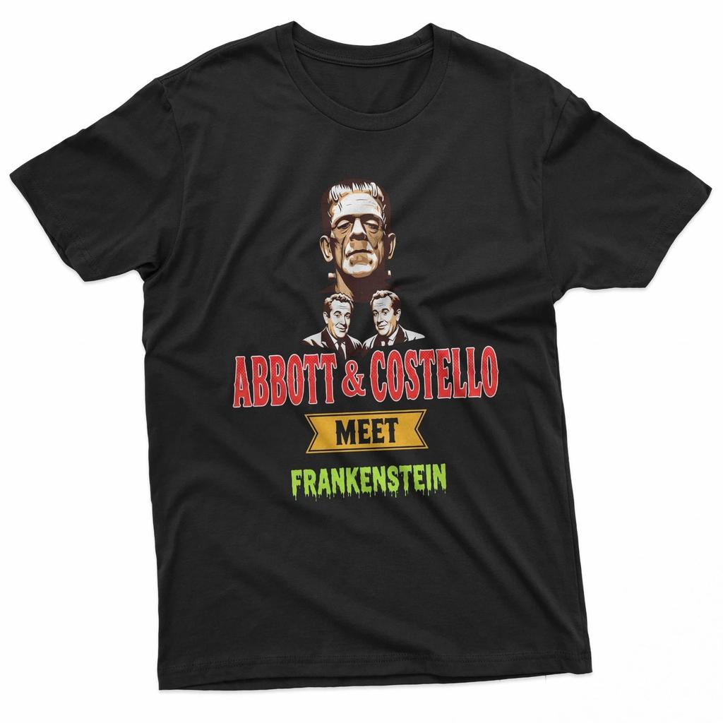 Abbott And Costello Meet Frankenstein Classic Horror Comedy 100% Cotton T-shirt Mens Tees Top