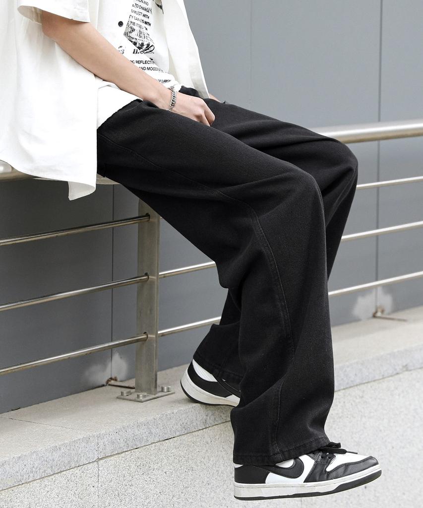 ג'ינס ג'ינס רחב לולו קז'ואל למידות גברים, התאמה, ג'ינס, סגנון, XL, שחור, EC-004