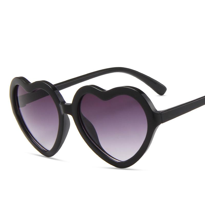 New Cartoon Lovely Sunglasses Heart Shape Frame Flash Crystal Girls Sun Glasses Round Street Beat Eyewear