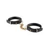 Handcuffs - BIJOUX INDISCRETS - Black - Adjustable - Leather - Golden Chain