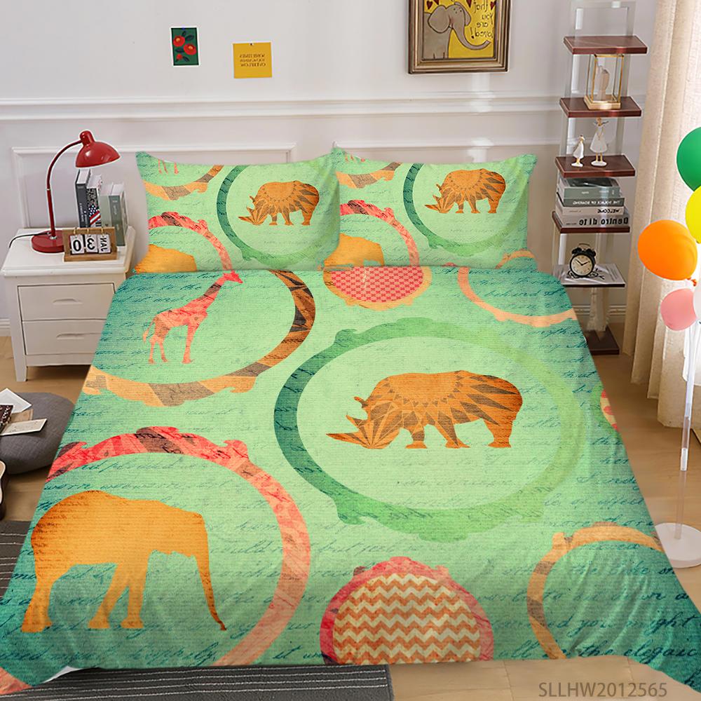 3D Color Pattern Graphic Printing Bedding Single Double Bed Full Size Vintage Pattern Pillowcase and Quilt Cover 2 or 3 Comfortable Home Decoration