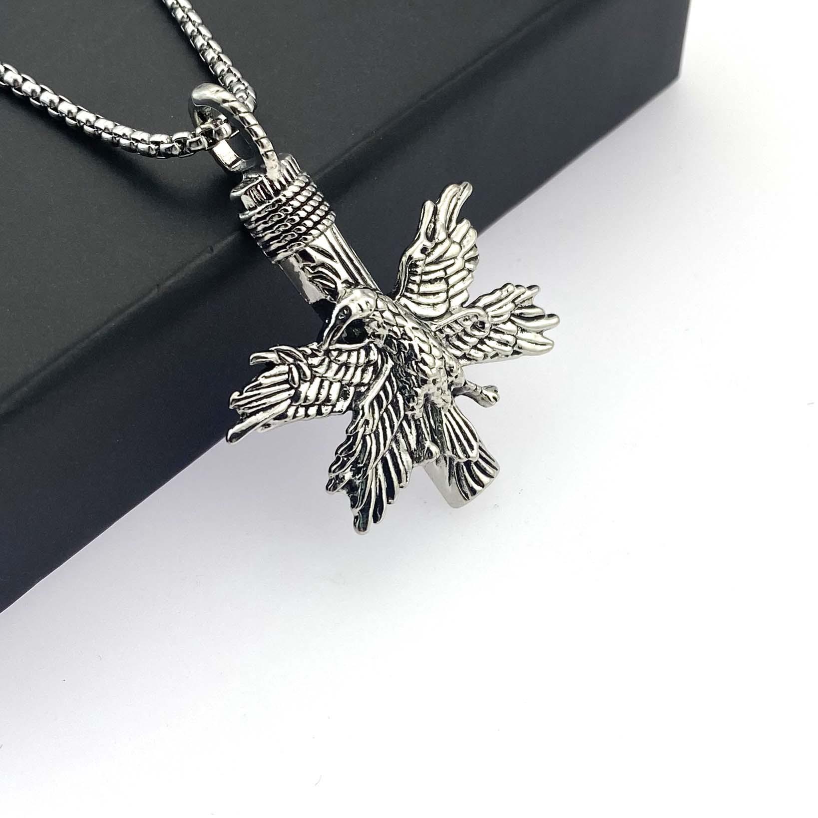 Ожерелье Ретро Доминирующий Орел Расправляющий Крылья Хип-хоп Подвеска 50CM(Necklace Size)