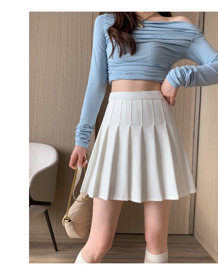 Plus Size Japanese High-Waisted Slimming Pleated Mini Skirt