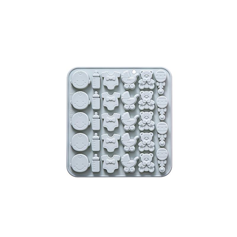 Baby Shower Chocolate Mold,Baby Onesie Silicone Mold Baby Bottle Cradles Mold,Bite Size Chocolate Candy Mold For Cake Cupcake