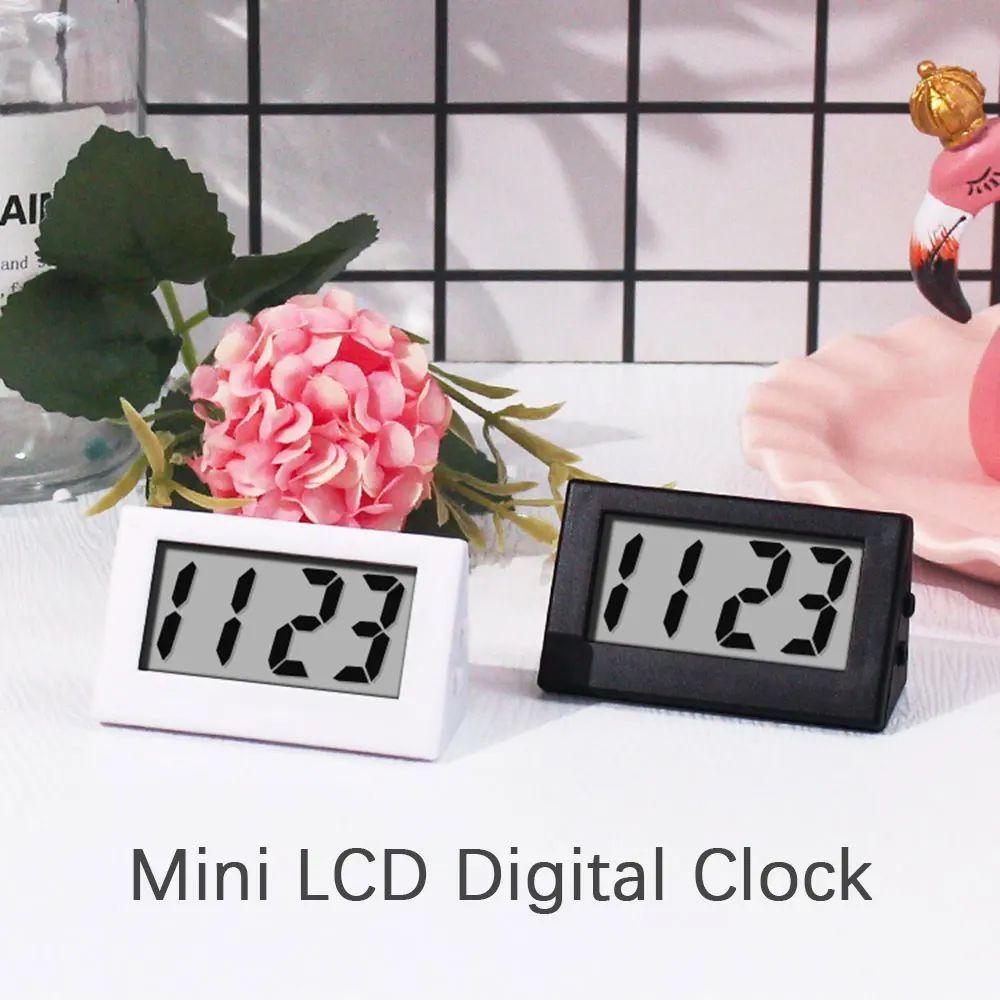 1Pcs Time Display Mini Triangle Clock Simple Desktop Electronic Clock For Home Bedroom Office Car