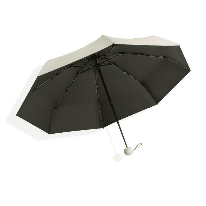 New Macaron Color Five-Fold Ultra-Light Sun Protection Compact Mini Umbrella with Buckle Handle