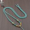 Adjustable Hand-Woven Chinese-Style Pendant Lanyard with Gold Jade Pixiu Safety Buckle Necklace