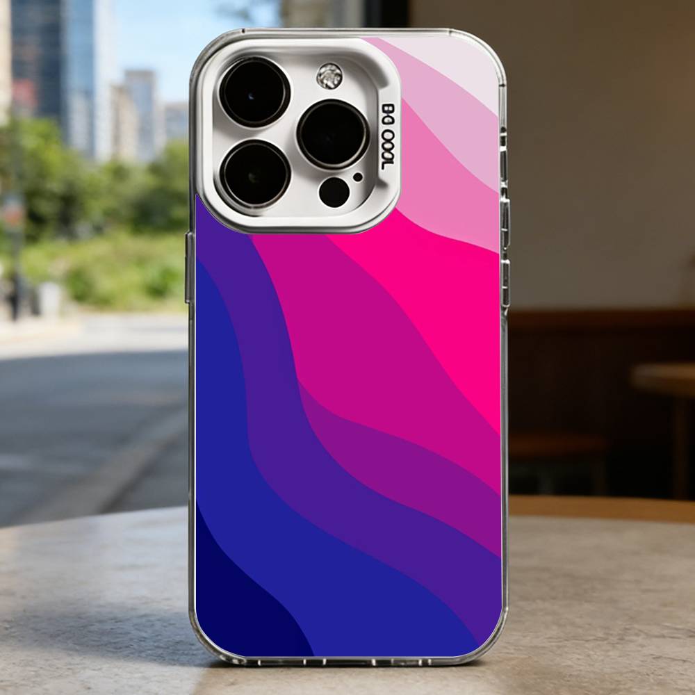Colorful Striped Minimalist INS Couple Lichee White Shockproof Phone Case For iPhone 16,15,14,13,12,11,Pro,XS,Max,Plus,Mini,SE