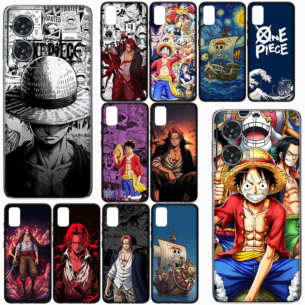 for Motorola Moto G82 G20 G22 G23 G32 G8 G7 G9 Power Plus G41 G30 G71 E22 E13 E20 E32 Case Shanks Red Hair One Pieces Luffy