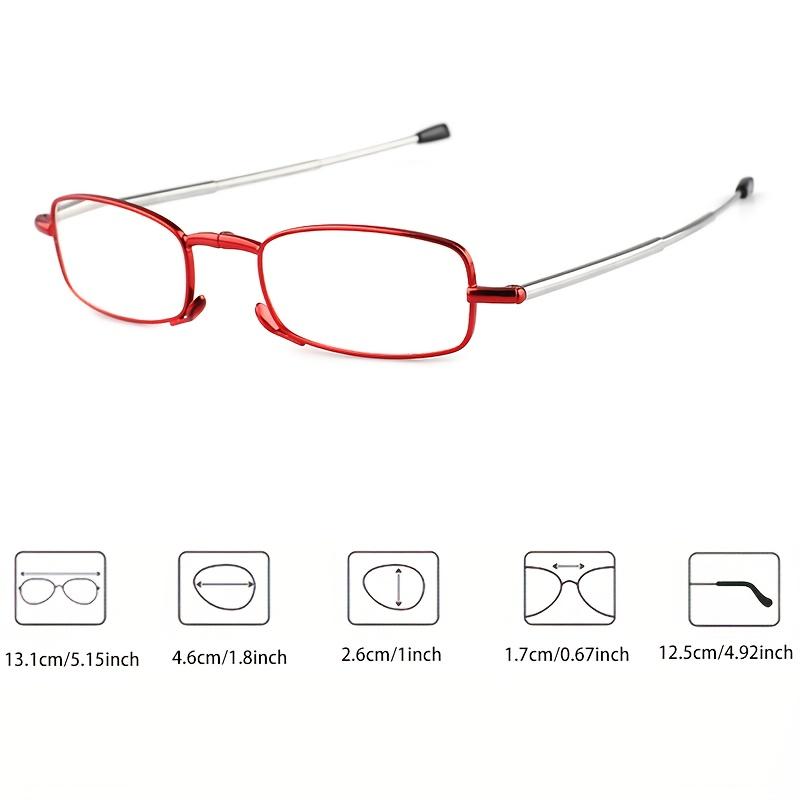 1 Pair Fashionable Folding Reading Glasses with Adjustable Magnification +1.00 to +500 Presbyopia Correction for Men Women