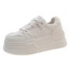 Soft leather platform white shoes children's 2025 spring and summer new high-value versatile heightening board shoes casual sports shoes
