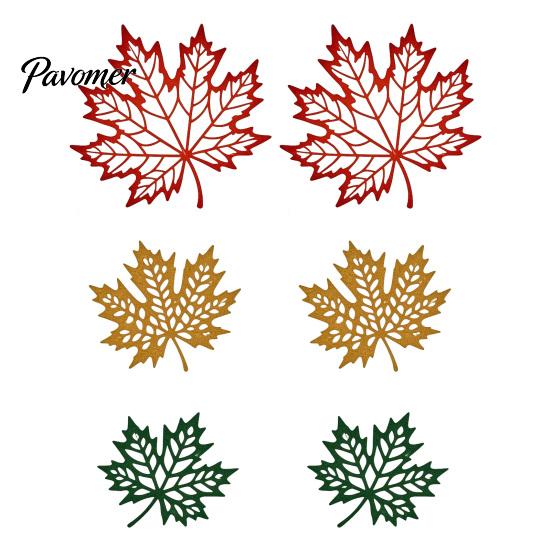 Artistic Iron Maple Leaves 6Pcs Hollow Leaf Wall Decorations, Metal Autumn Art Sculptures, Distressed Hanging Fall Garden Fence Ornaments for