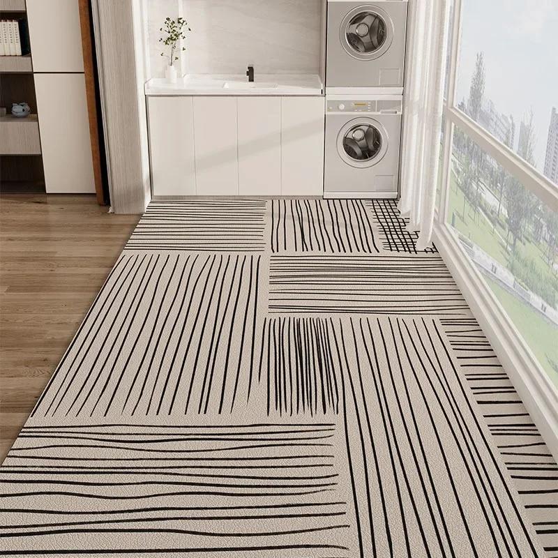 

PVC Balcony Floor Mat Waterproof Leather Carpet Non-slip Rug Japanese Home Decoration Rugs for Kitchen Customizable Size 50x80cm