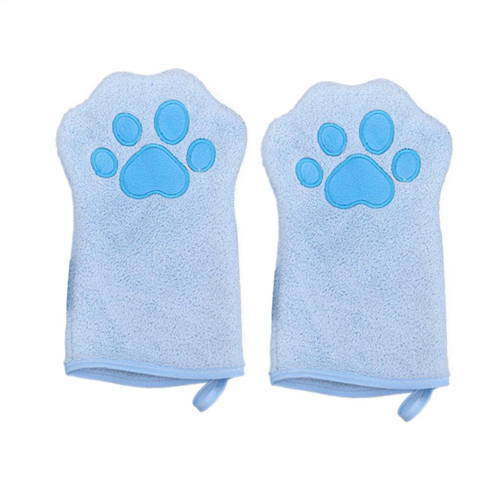 Pet Towels Glove Quick Drying Dog Bathing Gloves Pet Grooming Gloves Multicolor Soft Absorbent Paw Print For Dogs Cats Bathing