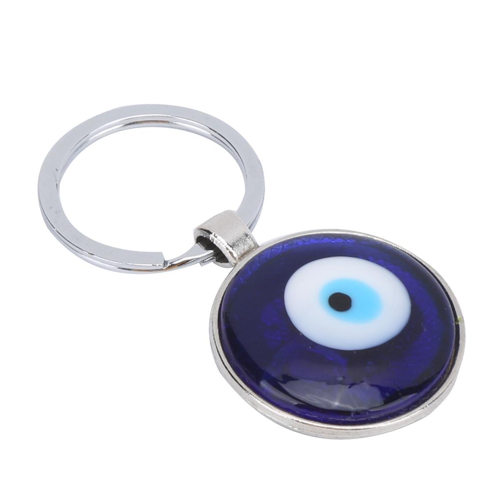 Keychain Pendant Turkish Blue Eye Pattern Round Beads Ornaments for Men Women Bag Decoration Gift