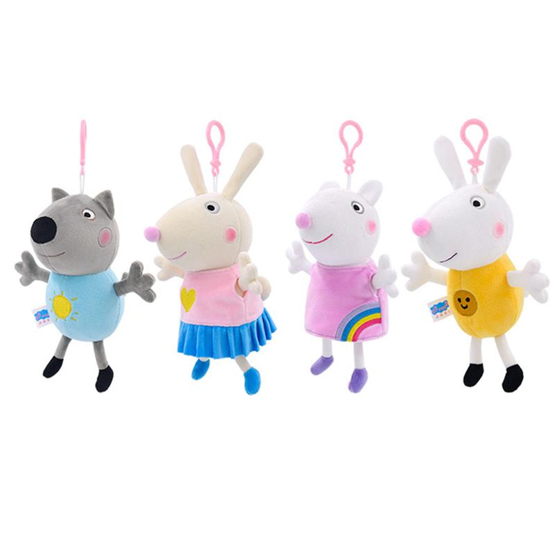 Originele Peppa Pig Pluche Speelgoed voor Kinderen Kleine Bedel Poppetje Sleutelhanger Tas Bedel Verjaardagscadeau voor Kinderen