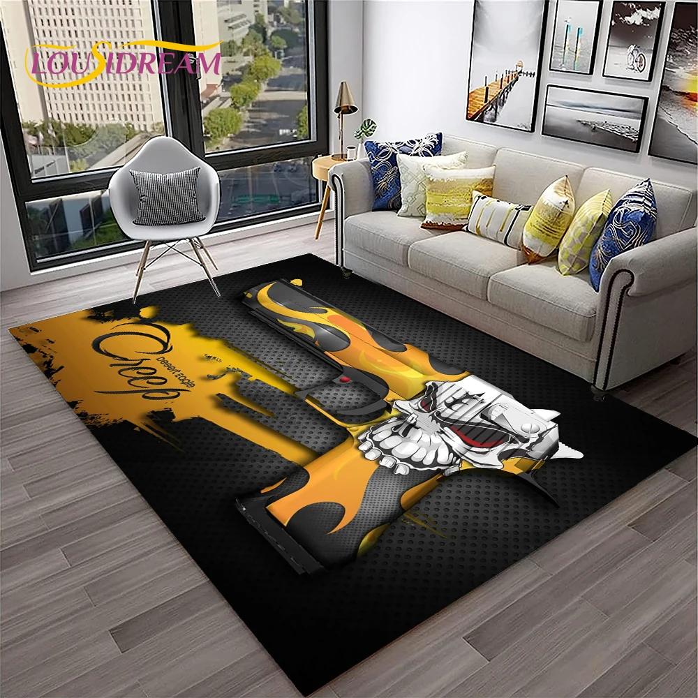 Gewehrmesser Pistolenpatrone USP, AK, M4, AWP, Gewehrteppich für Zuhause, Wohnzimmer, Schlafzimmer, Sofa, Fußmatte, Dekor, rutschfeste Bodenmatte für Kinder