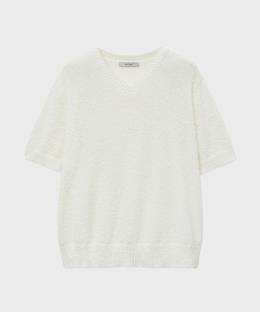 NOIRER Boucle V-Neck Half Knit (Ivory)