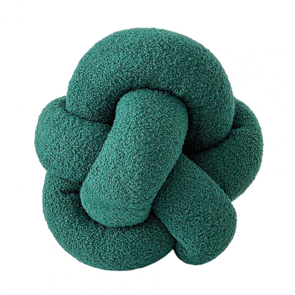 Hand Knitted Decorative Pillow Plush Braided Knot Round Ball Throw Pillow for Sofa Couch Decor Soft Elastic Sleeping Companion