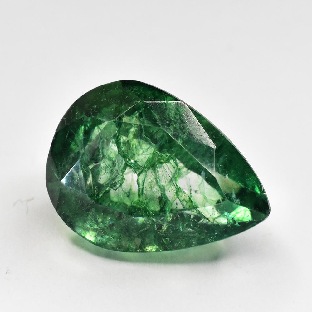 Natural Green Emerald Loose Gemstone 8.55 ct Pear Cut for Jewelry Making and Gem Collections